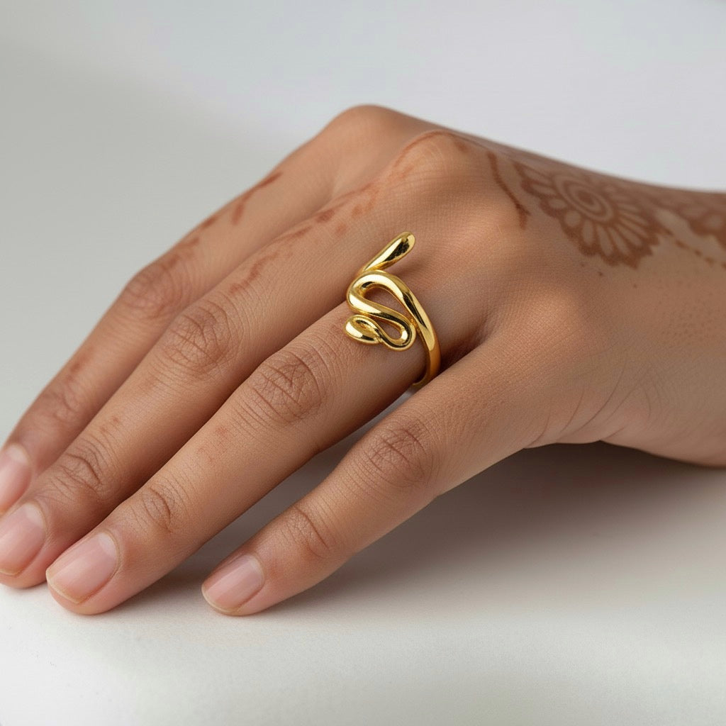 Snake (Version 2.0) Gold Ring (Adjustable Size)
