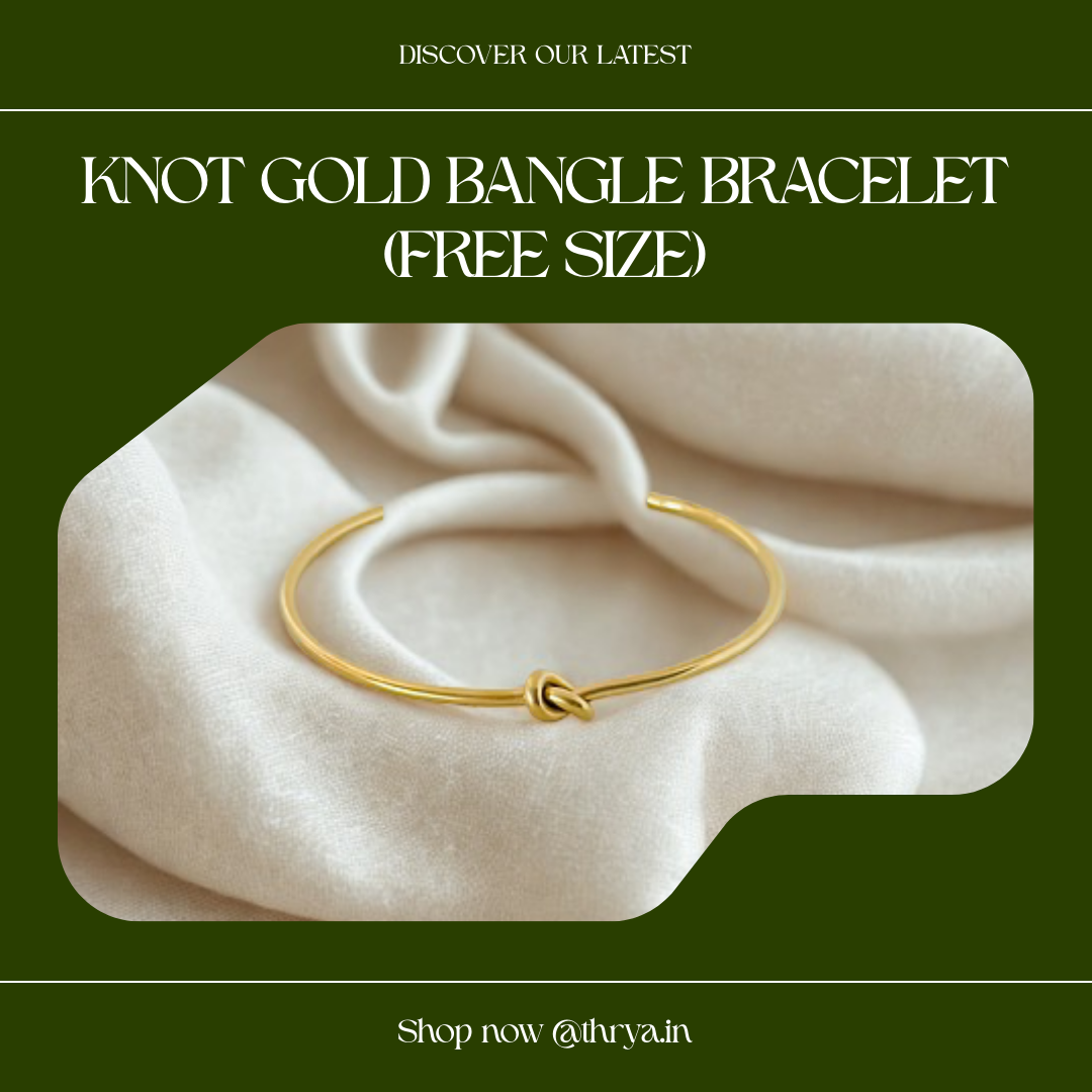 Knot Gold Bangle Bracelet (Free Size)
