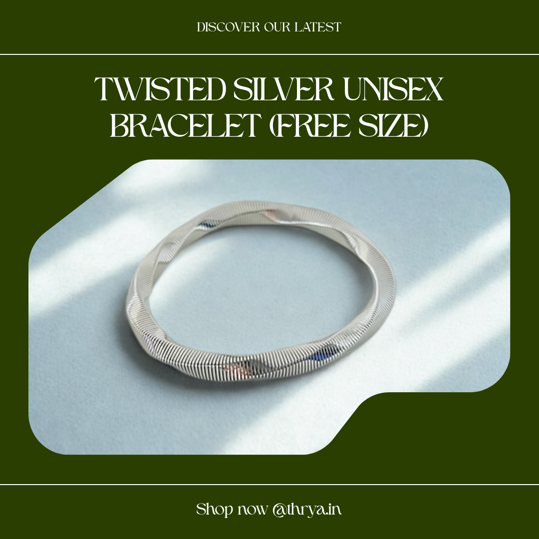 Twisted Silver Unisex Bracelet (Free Size)