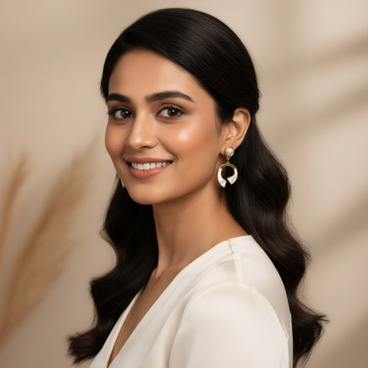 Pearl White Gold Earrings