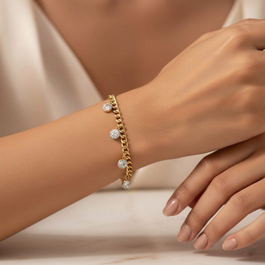 White Falls Gold Bracelet
