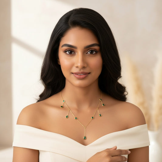 Green Falls Gold Necklace