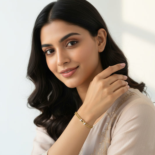 Twisted White Gold Bracelet