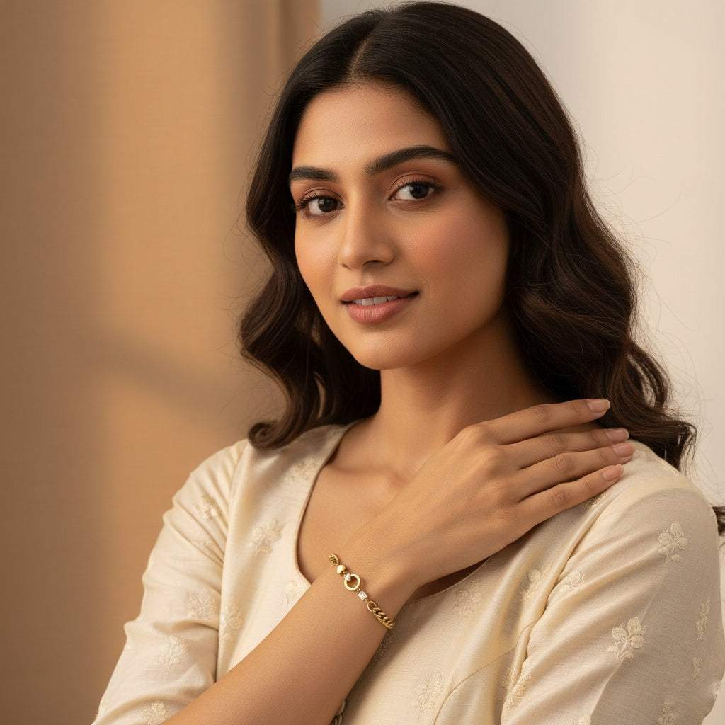 Link Stone Gold Bracelet