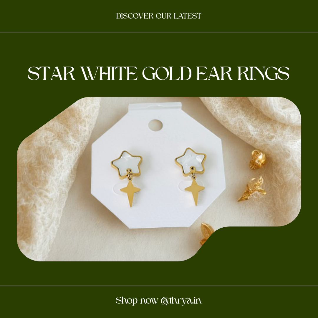 Star White Gold Earrings
