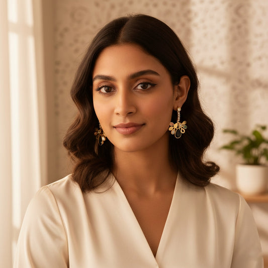 Multi Drops Gold Earrings