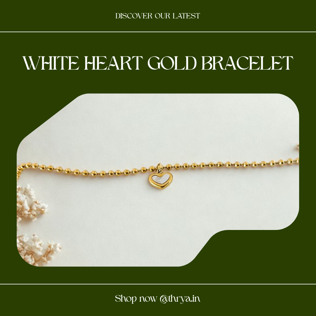 White Heart Gold Bracelet