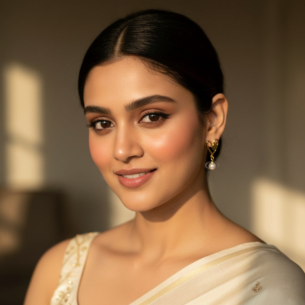 Heart White Gold Earrings