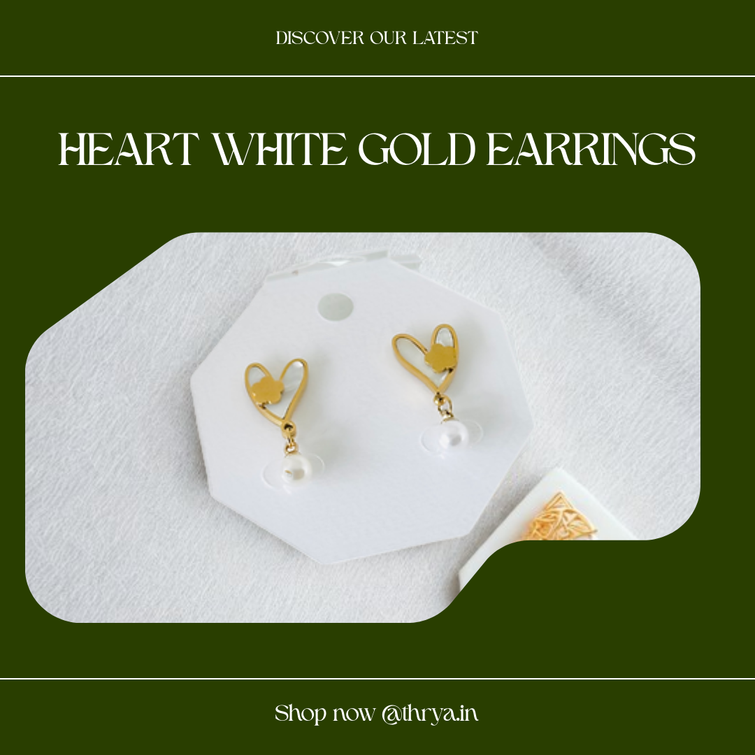 Heart White Gold Earrings