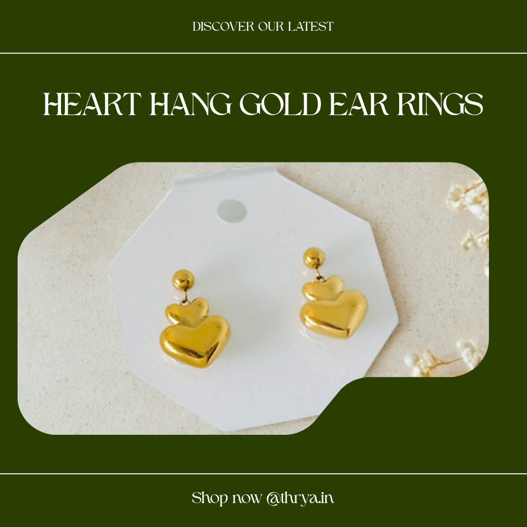 Heart Hang Gold Earrings