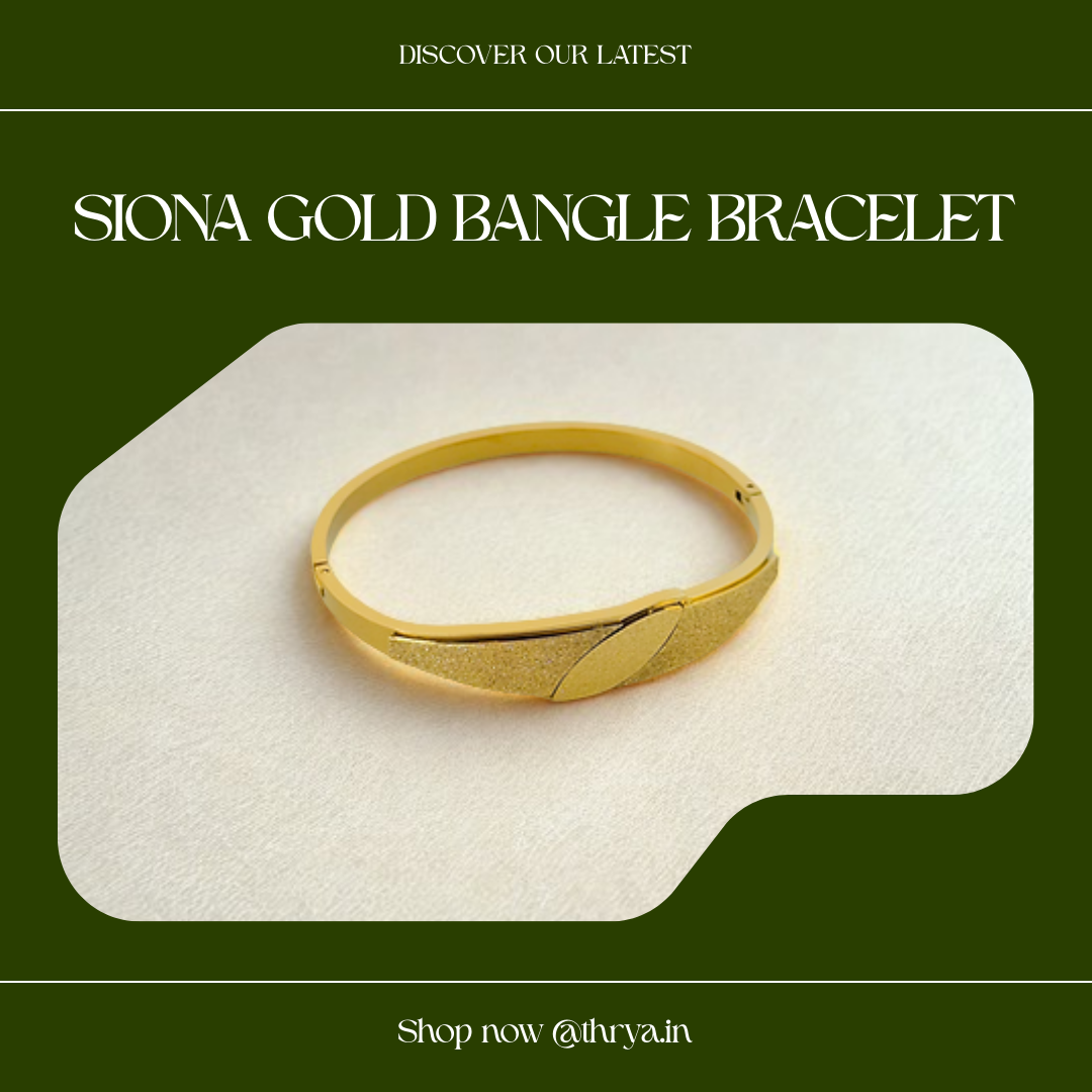 Siona Gold Bangle Bracelet (Free Size)